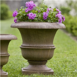 Landscaping Garden Decorative Planter Pots, Lucia Brown Marble Planter Pots