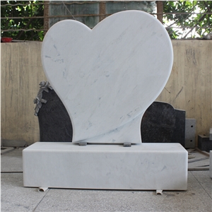 Marble White Tombstone Heart Design Gravestone Marble White Tombstone Heart Design Gravestone