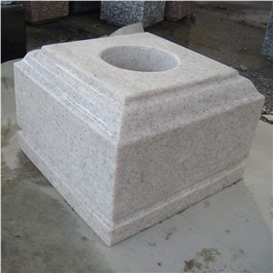 Pearl White Granite Square Tombstone Vases for Cemetory Accessories
