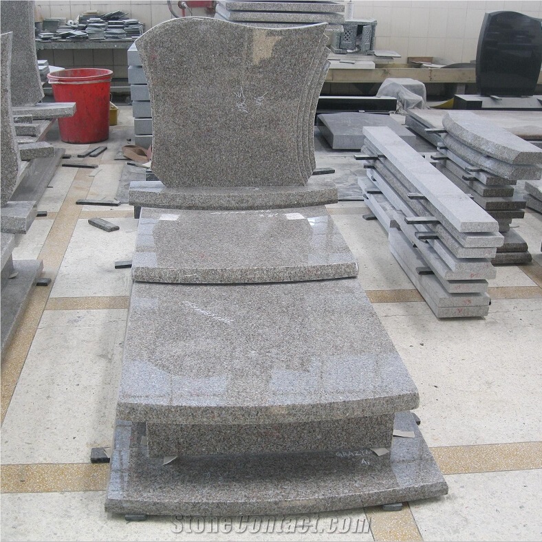 Poland Style Grey Granite Tombstones