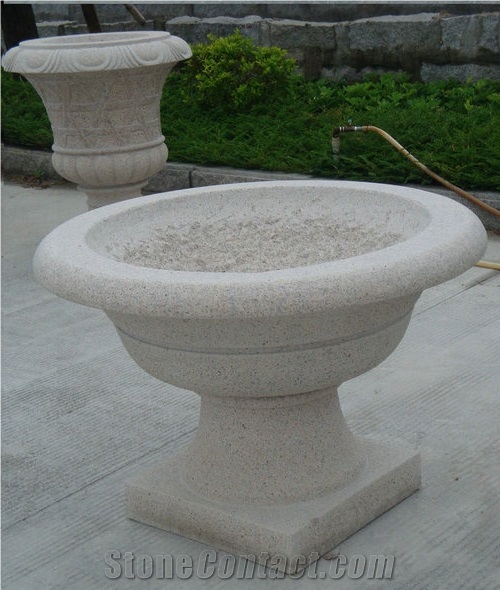 Simple Design China Grey Granite Flower Pots for Garden Decoration