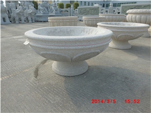 Simple Design China Grey Granite Flower Pots for Outdoor Garden Simple Design China Grey Granite Flower Pots for Outdoor Garden