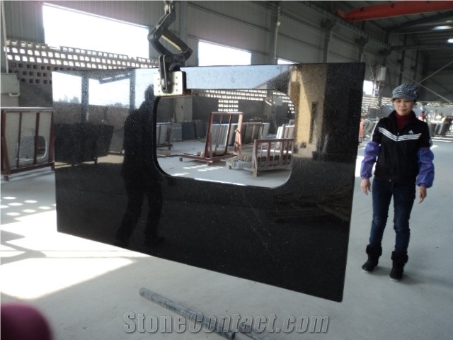 Black Galaxy Granite Countertop / Black Galaxy Granite Kitchen Top
