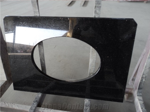 Black Galaxy Granite Countertop / Black Galaxy Granite Kitchen Top