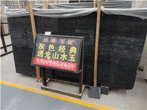 Black Marble Black Pearly Slabs, Turkey Black Marble