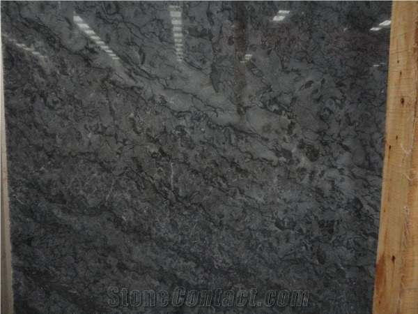 Black Marble Black Pearly Slabs, Turkey Black Marble