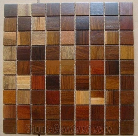China Brown Wood Marble Mosaic
