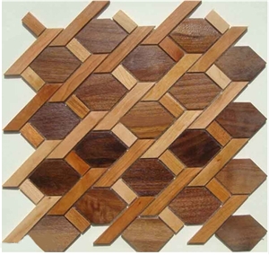 China Brown Wood Marble Mosaic