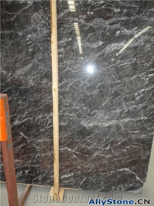 China Caronica Grey Marble Wholesaler Slabs & Tiles, Italy Black Marble