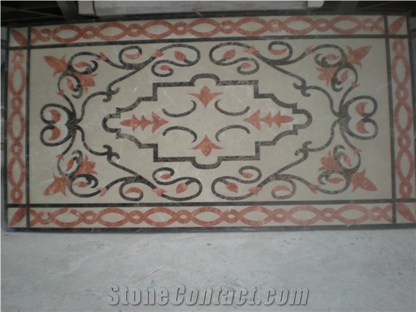 China Multicolor Marble Waterjet Medallion,Waterjet Medallion Tiles,Waterjet Pattern,Waterjet Medallion Indoor