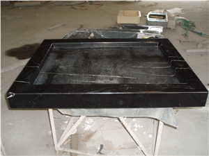 China Nero Marquina Fine Marble Shower Tray,China Black Marble Shower Tray