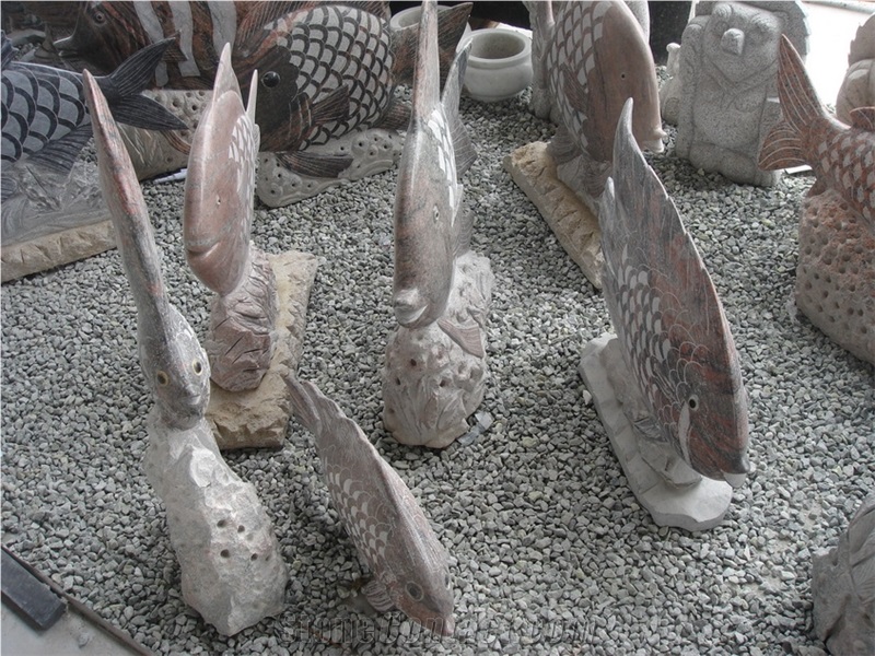China Red Granite Fish Sculpture,Granite Sculpture,Art Sculpture,Animal Sculpture Animal Status,Animal Granite