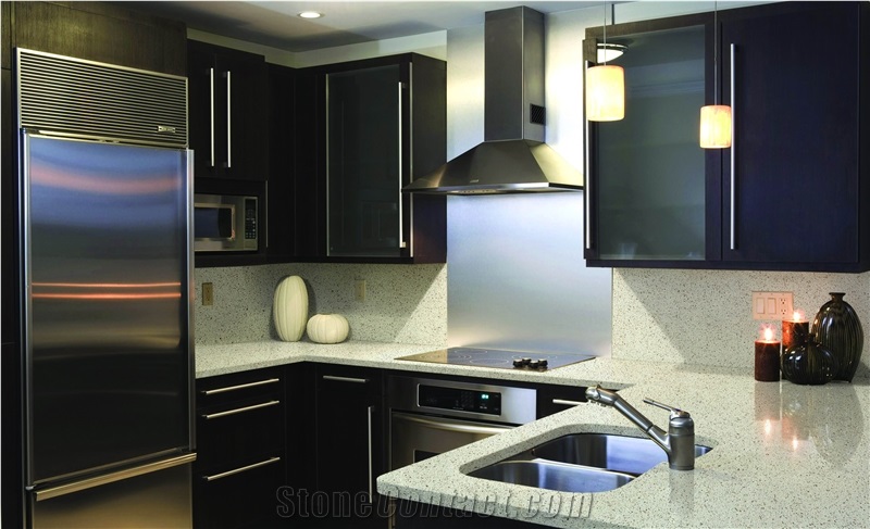 China White Quartz Stone Countertops