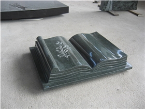 Chinese Grey G603 Granite Book Shape Tombstone and Monument Design Western Style