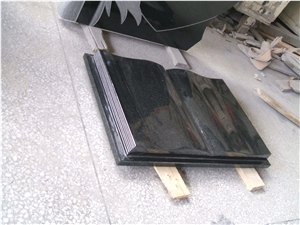 Chinese Grey G603 Granite Book Shape Tombstone and Monument Design Western Style