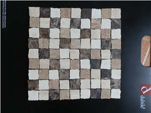 Dark Emperador,Noce Travertine,Beige Mixed Random Shape Mosaic,Honed Finish