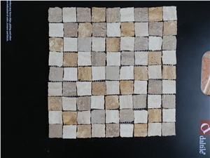 Dark Emperador,Noce Travertine,Beige Mixed Random Shape Mosaic,Honed Finish