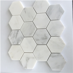 Eastern White Marble Mosaic/Hexagon Mosaic