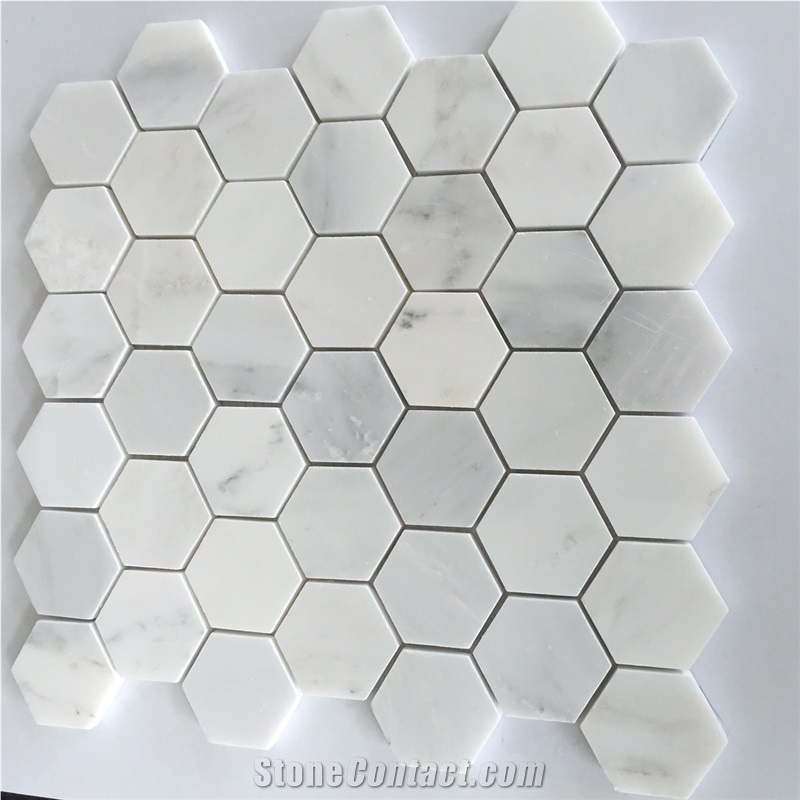 Eastern White Marble Mosaic/Hexagon Mosaic