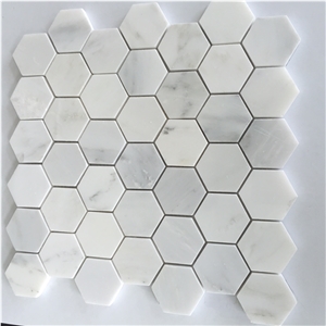 Eastern White Marble Mosaic/Hexagon Mosaic