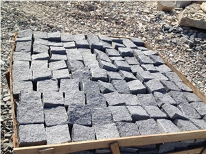 G654 Granite Cube Stone, Paving Stone, Natural Cube, Flamed Paving, China Dark Grey Cube