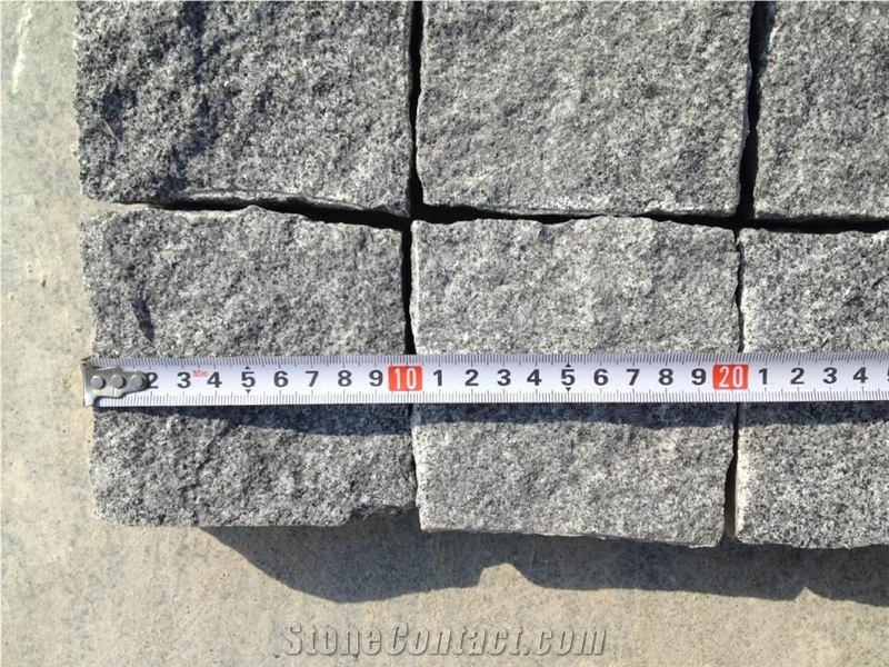 G654 Granite Cube Stone, Paving Stone, Natural Cube, Flamed Paving, China Dark Grey Cube