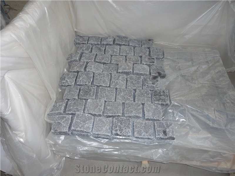 G654 Granite Cube Stone, Paving Stone, Natural Cube, Flamed Paving, China Dark Grey Cube