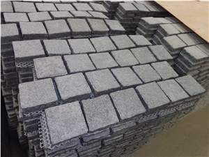 G654 Granite Cube Stone, Paving Stone, Natural Cube, Flamed Paving, China Dark Grey Cube