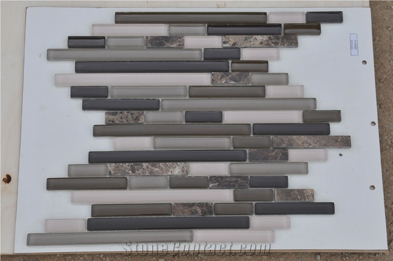 Glass Mosaic, Glass with Stone Mosaic
