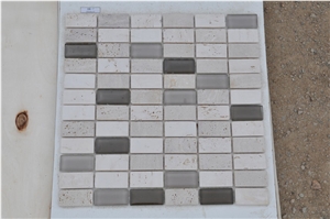 Glass Mosaic, Glass with Stone Mosaic