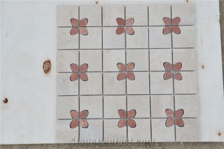 Glass Mosaic, Glass with Stone Mosaic