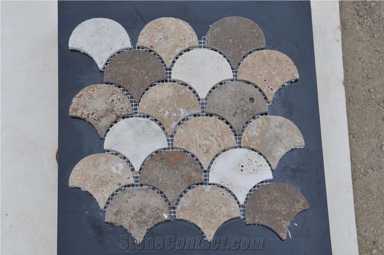 Glass Mosaic, Glass with Stone Mosaic