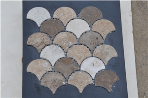 Glass Mosaic, Glass with Stone Mosaic
