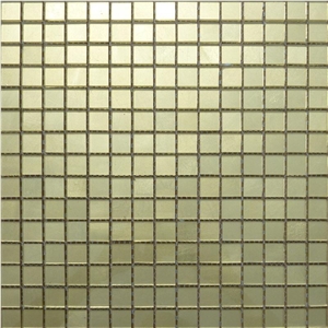 Golden Glass Mix Marble Mosaic Pattern