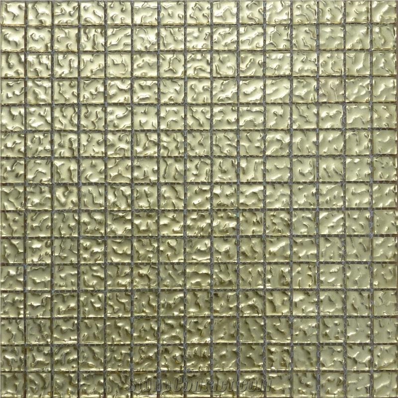 Golden Glass Mix Marble Mosaic Pattern