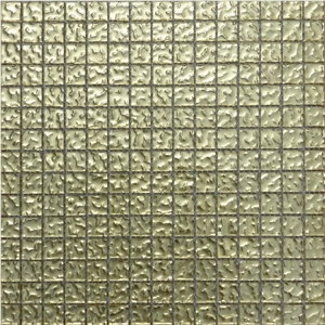 Golden Glass Mix Marble Mosaic Pattern