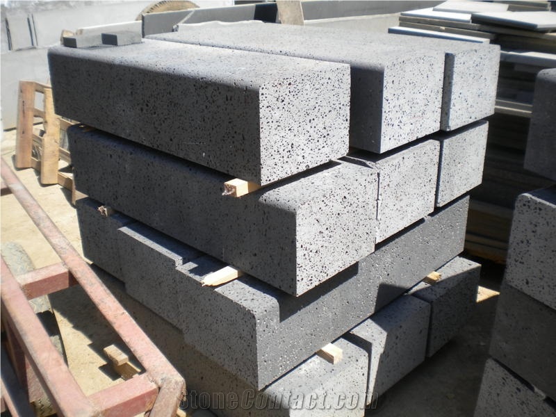 Hainan Lava Stone Kerbstone, Grey Basalt Kerbs, Road Stone