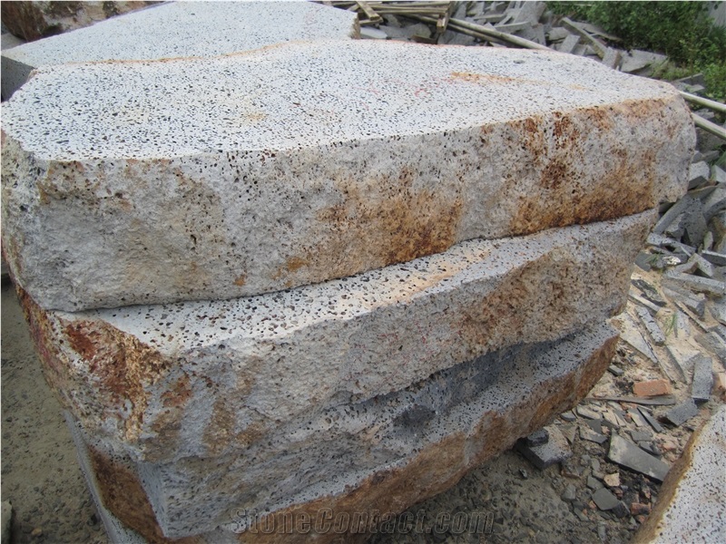 Hainan Lava Stone Kerbstone, Grey Basalt Kerbs, Road Stone