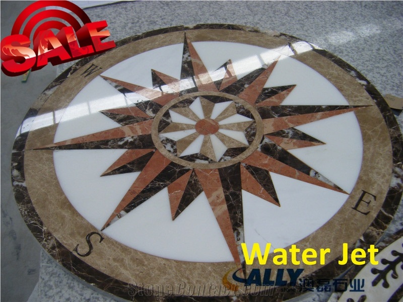 Marble Waterjet Medallion Flooring Patterns,Marble Medallion,Waterjet Medallion,Waterjet Marble Medallion, Dark Emperador Brown Marble Waterjet Medallions