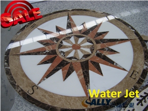 Marble Waterjet Medallion Flooring Patterns,Marble Medallion,Waterjet Medallion,Waterjet Marble Medallion, Dark Emperador Brown Marble Waterjet Medallions