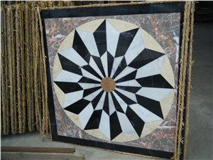 Marble Waterjet Pattern Tiles,Marble Floor Medallion Tiles,Stone Waterjet Medallion
