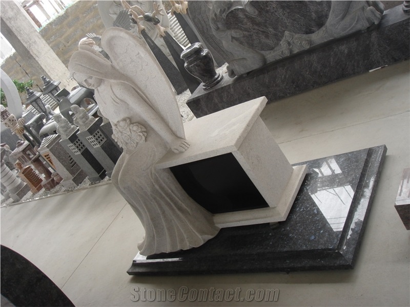 Shanxi Black Tombstone,Shanxi Black Monument,Angel Carving Tombstone,Angel Carving Monument,Shanxi Black Angel Monument,Angel Shape Tombstone,Angel Shage Monument
