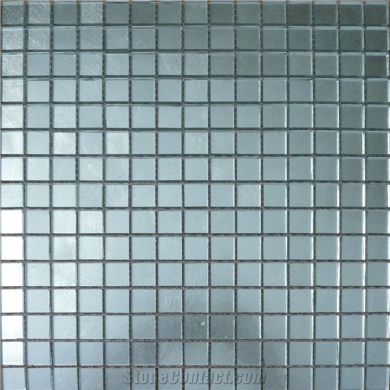 Sliver Glass Mix Marble Mosaic,Sliver Mosaic Pattern