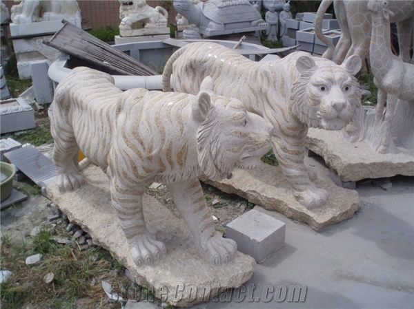 Tiger G682 Granite Sculpture,Yellow Granite Sculpture,G682 Sculpture,Yellow Granite Sculpture,Wellest Animal Sculpture & Statue, Handcarved White Elephant Sculpture,White Marble Sculpture,Natural Ston