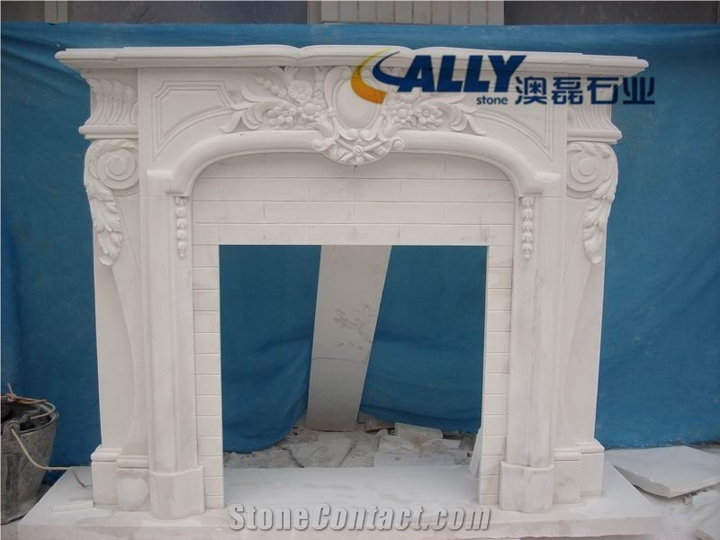 White Jade Marble Fireplace, White Marble Carving Fireplace,Marble Fireplace,Fireplace Mantel, Fireplace Surround