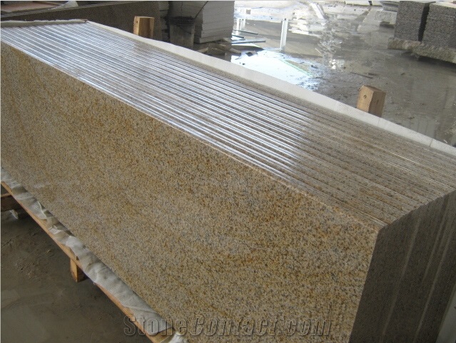 New G682 Granite Tiles & Slabs, Rusty Yellow Grante Tiles & Slabs. Giallo Fantasia Flamed Wall/ Floor Coverting