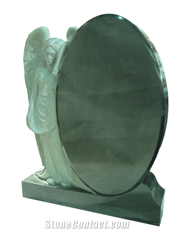 Shanxi black granite tombstone with angel carving, Nice design Monuments headstone, natural stone cemetery gravestone