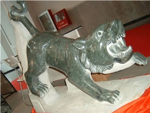 Stone Abstract Sculpture Handcarved,Green Marble Animal Carvings
