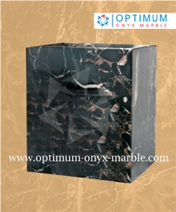 Marble Bathroom Accessories - Black and Gold Marble Tissue Paper Holder