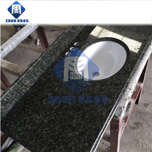 2cm Thickness 61"X22" Green Granite, Verde Ubatuba Granite Countertop
